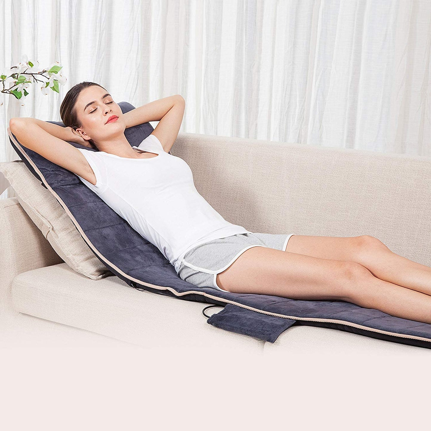 Massage Mat, Full Body Massage Pad with 10 Vibration Motors and 4 Therapy Heating Pad, Vibration Pad for Back, Waist, Legs Pain Relief,Gifts