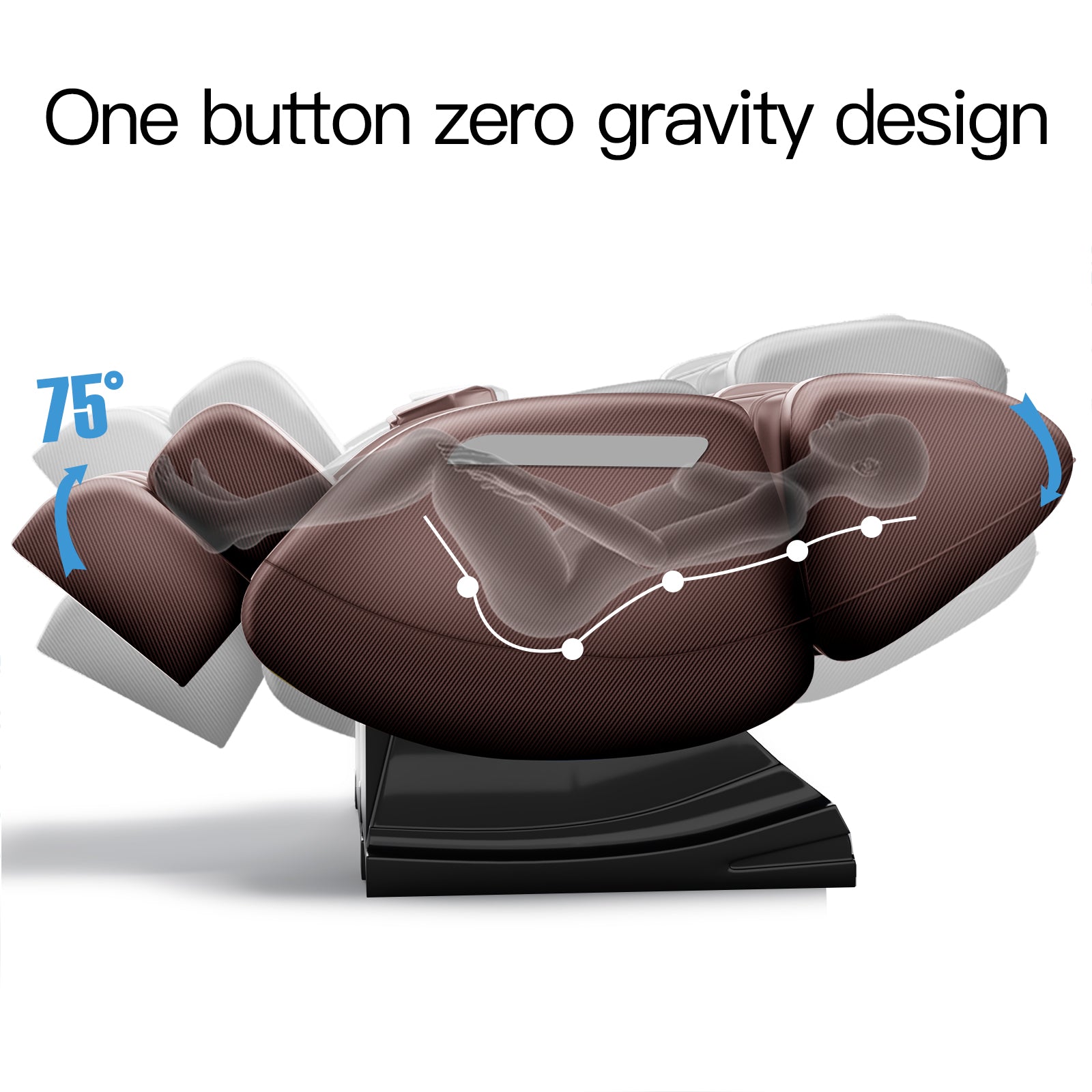 Massage Chair, Full Body Recliner with Zero Gravity Chair, Air Pressure, Bluetooth, Heat and Foot Roller Included, Brown