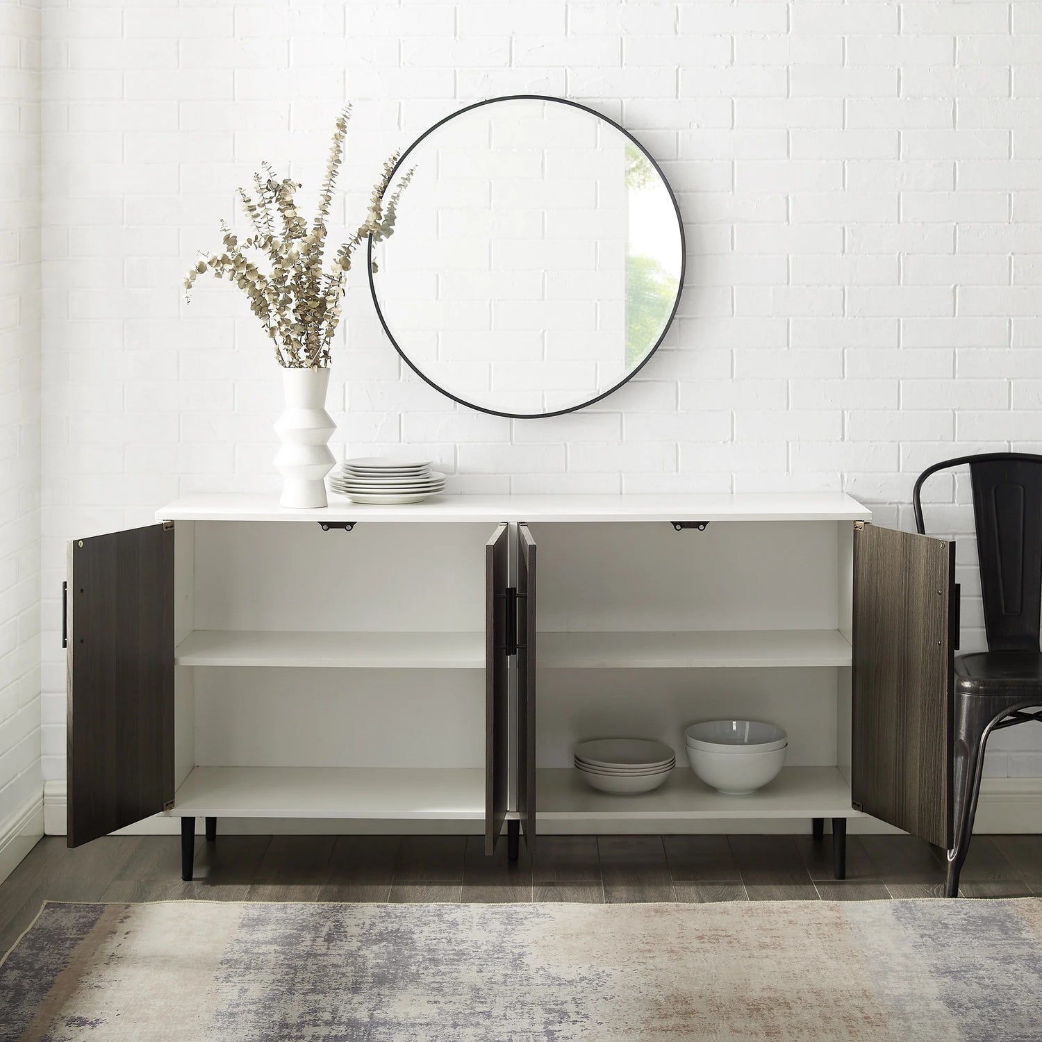 MiddleCass 58-Inch Mid-Century Modern 4-Door Buffet