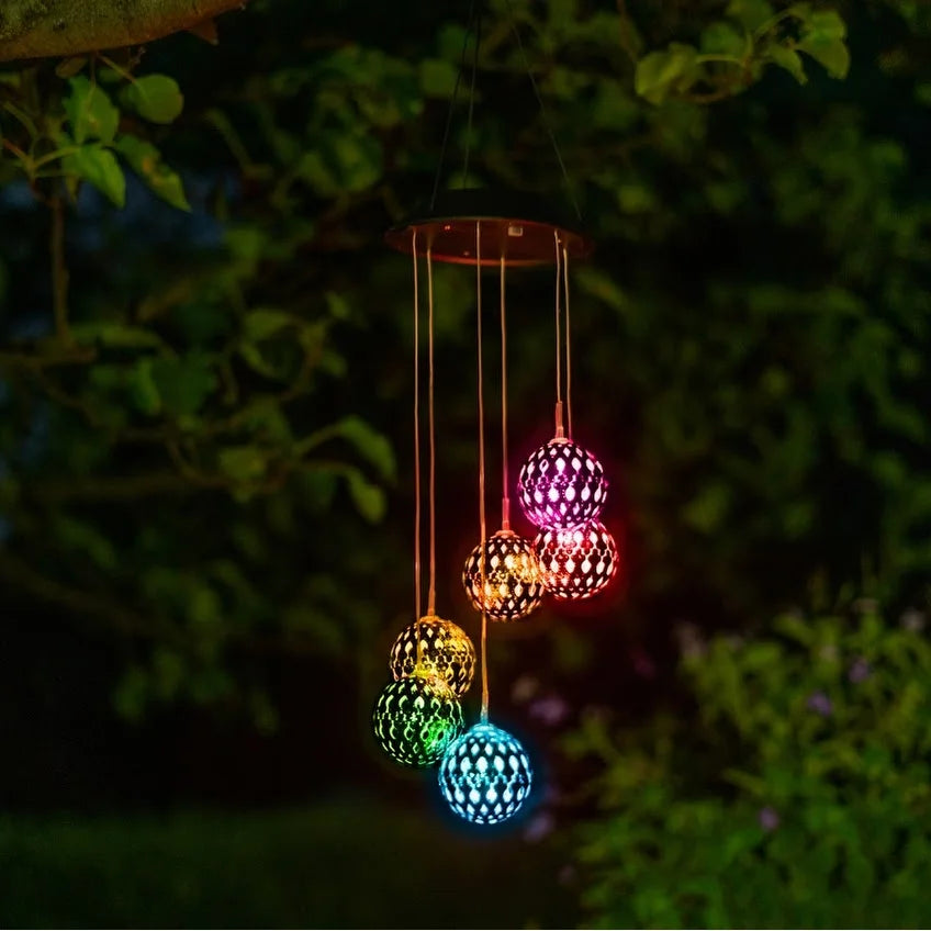 Solar Metal Orb Wind Chime Mobile - Metal Orb