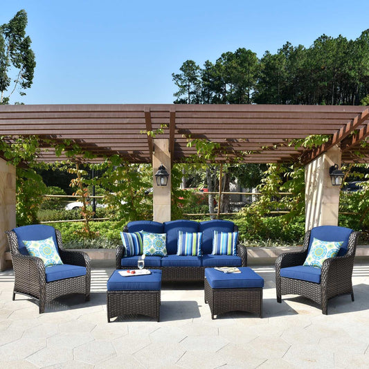 Row's Homes Wicker 5-Piece Patio Furniture Set