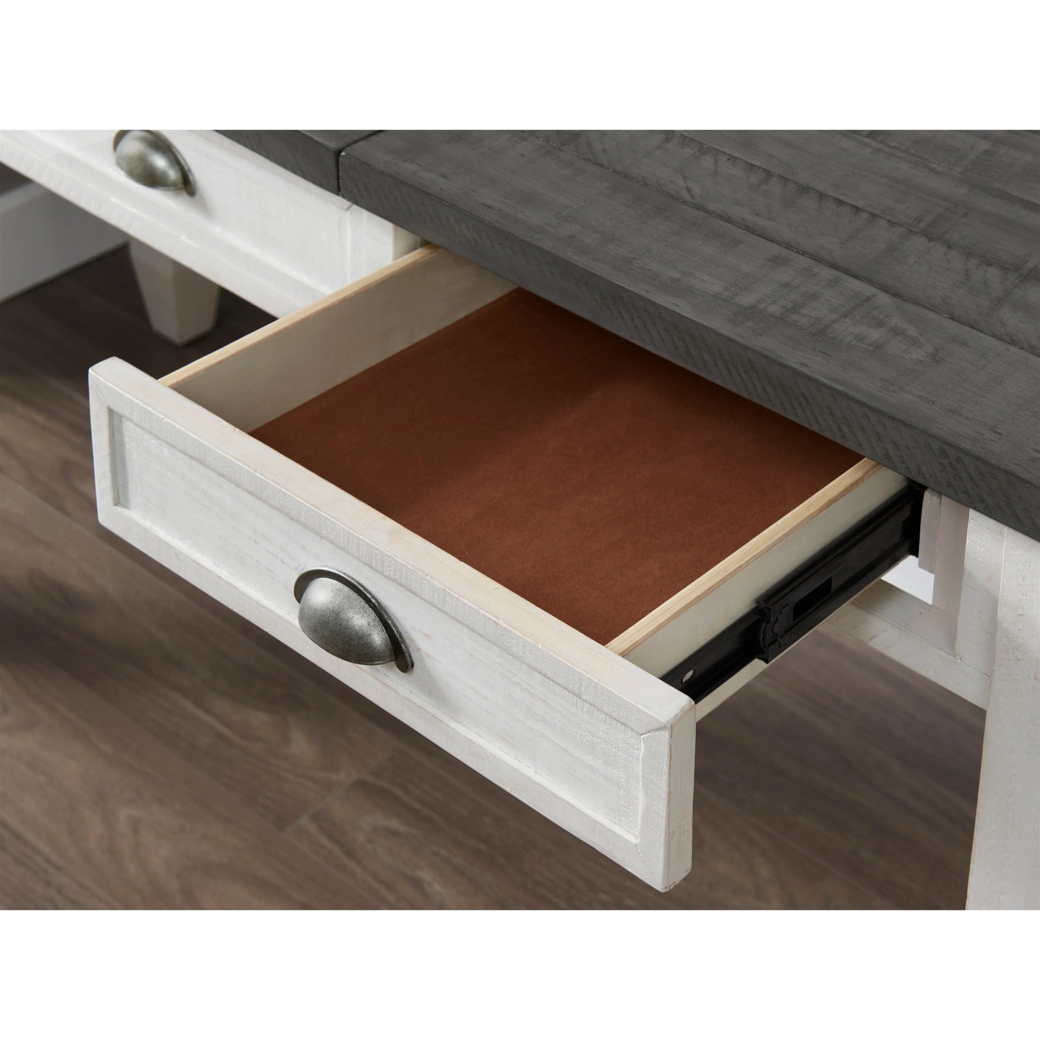Standing option Lift-Top Desk with Fingerprint Lock White Stain and Grey