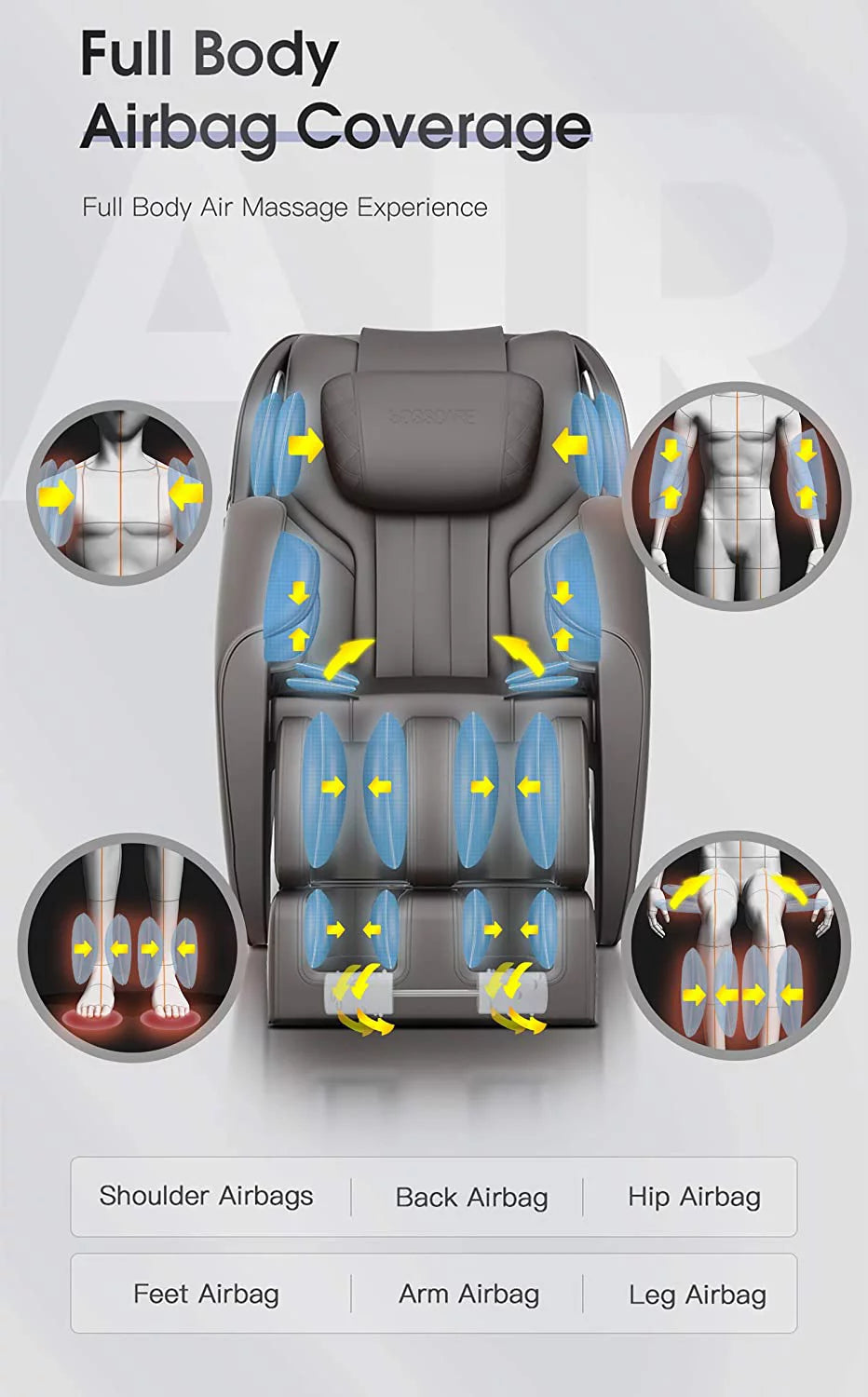 BOSSCARE Assembled Massage Chair Recliner with Zero Gravity Full Body Massage Brown