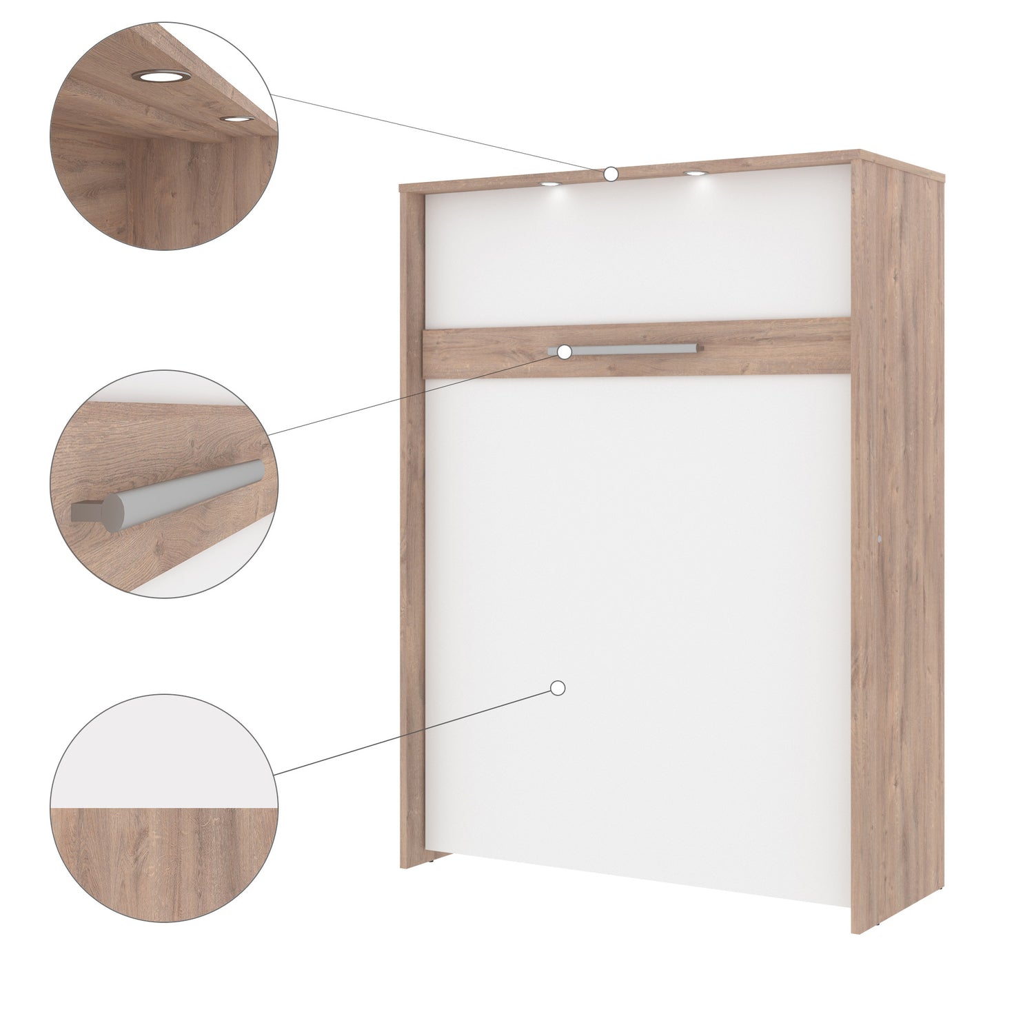 Space Decor Murphy Wall Bed with Two Side Storage Towers