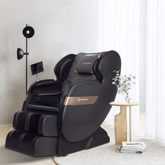 Faux Leather Heated Full Body Massage Chair with Dual-Core S Track