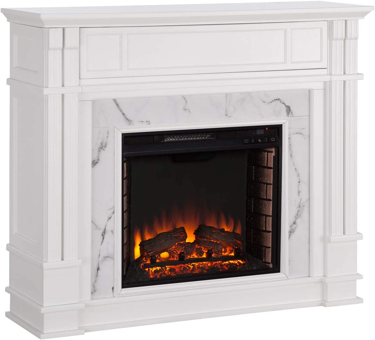 HG Homes Faux Marble Electric Media Fireplace
