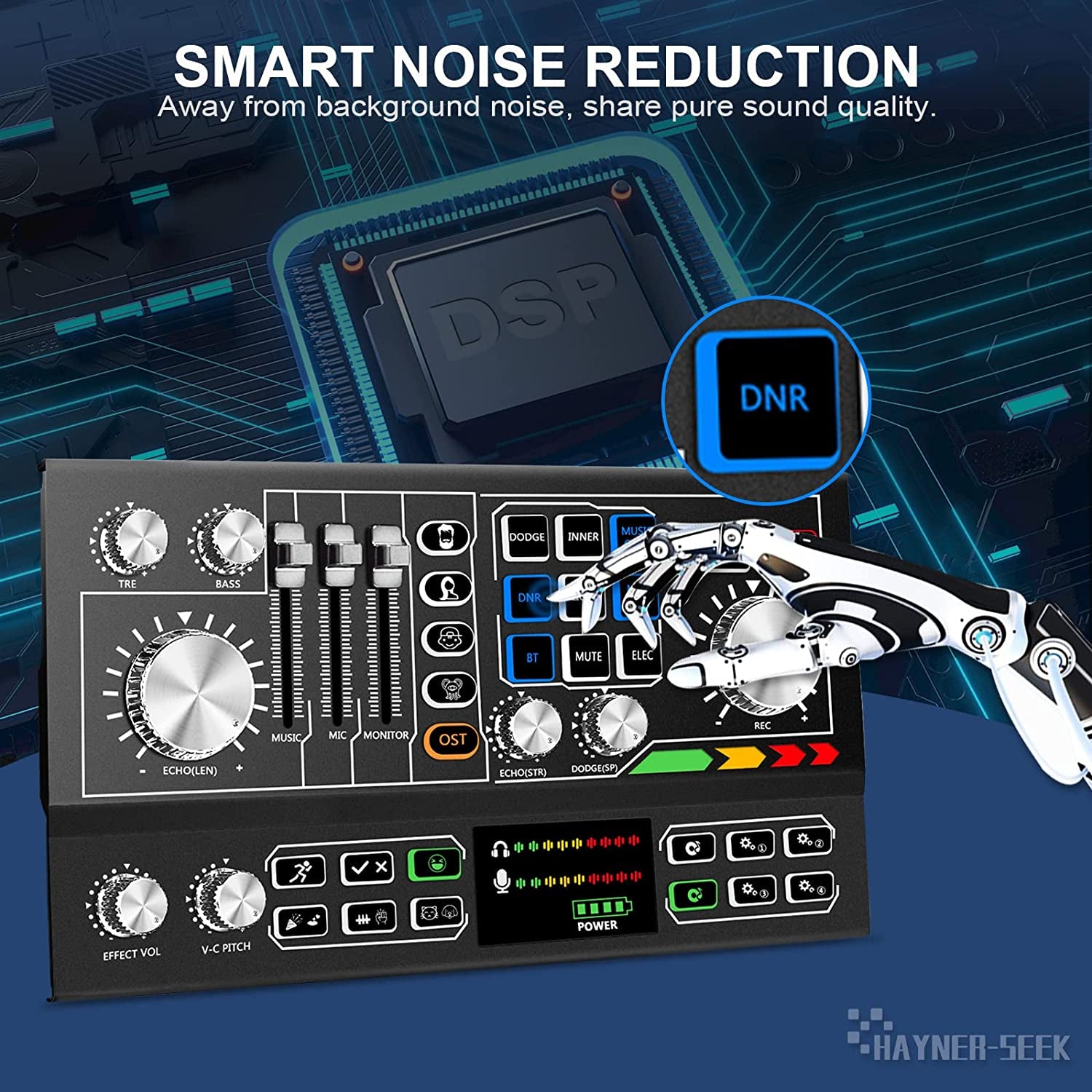 Podcast Equipment Bundle Aluminum Alloy Panel with Studio Condenser Microphone Sound DJ Mixer Broadcast ALL-IN-ONE Audio Interface [DIY Sound Effect] for Pc/Laptop/Phone,Streaming/Podcasting/Recording