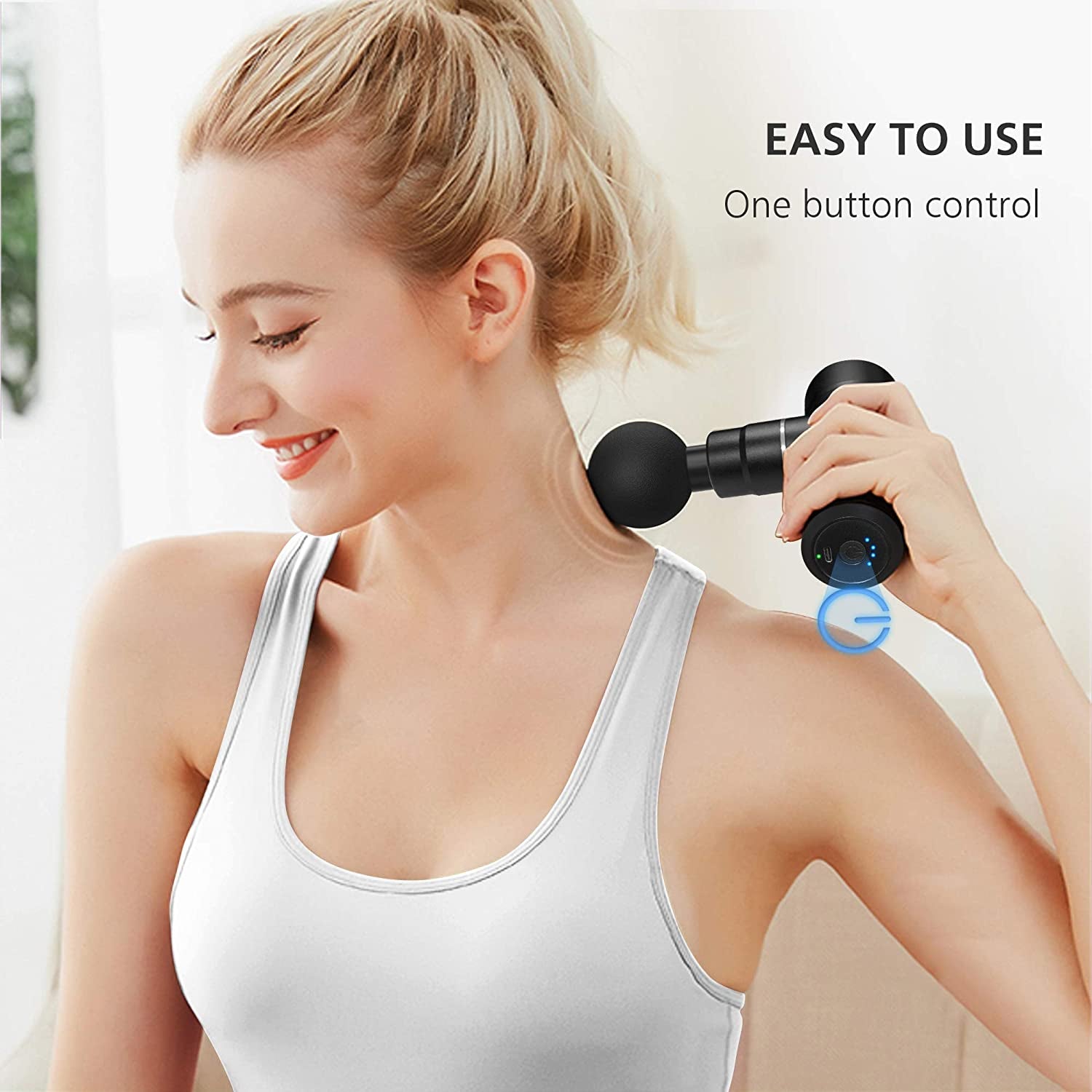 Mini Massage Gun, Deep Tissue Massager Gun,Usb Charging,Lightweight Portable Percussion Muscle Gun for Athletes,Gifts for Men,Women,Super Quiet Body Massage Gun for Neck,Back,Arm,Leg