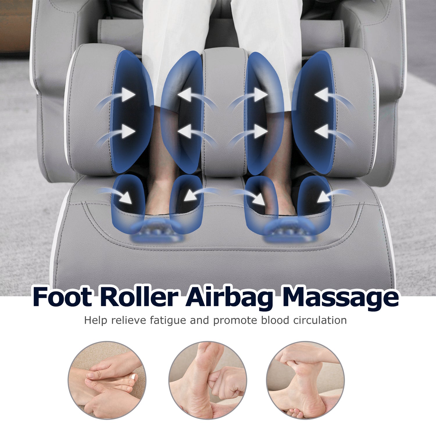 Massage Chair Full Body Massage Zero Gravity Shiatsu Recliner with Airbags, Gray