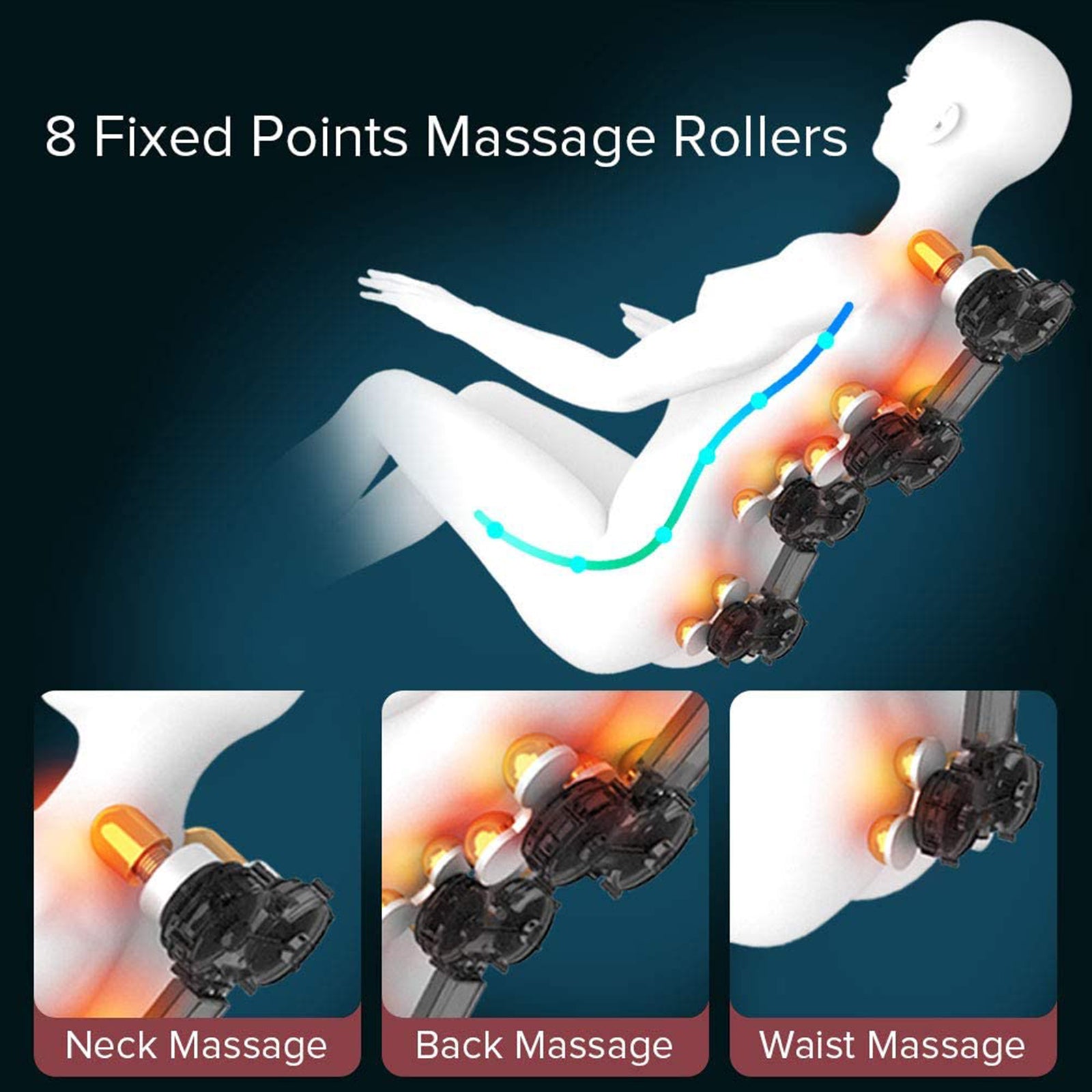 Massage Chair, Full Body Recliner with Zero Gravity Chair, Air Pressure, Bluetooth, Heat and Foot Roller Included, Black
