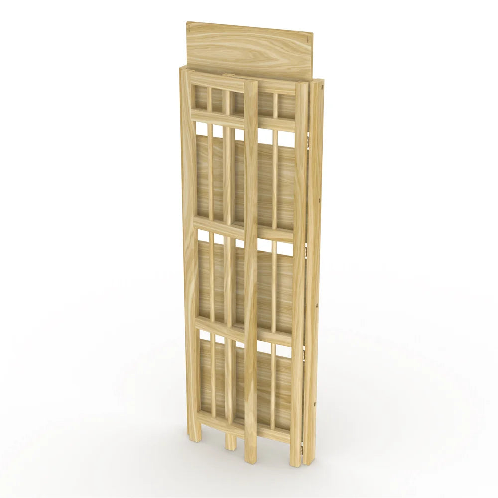 No Assembly Folding Four Shelf Bookcase (16 Inches Wide)