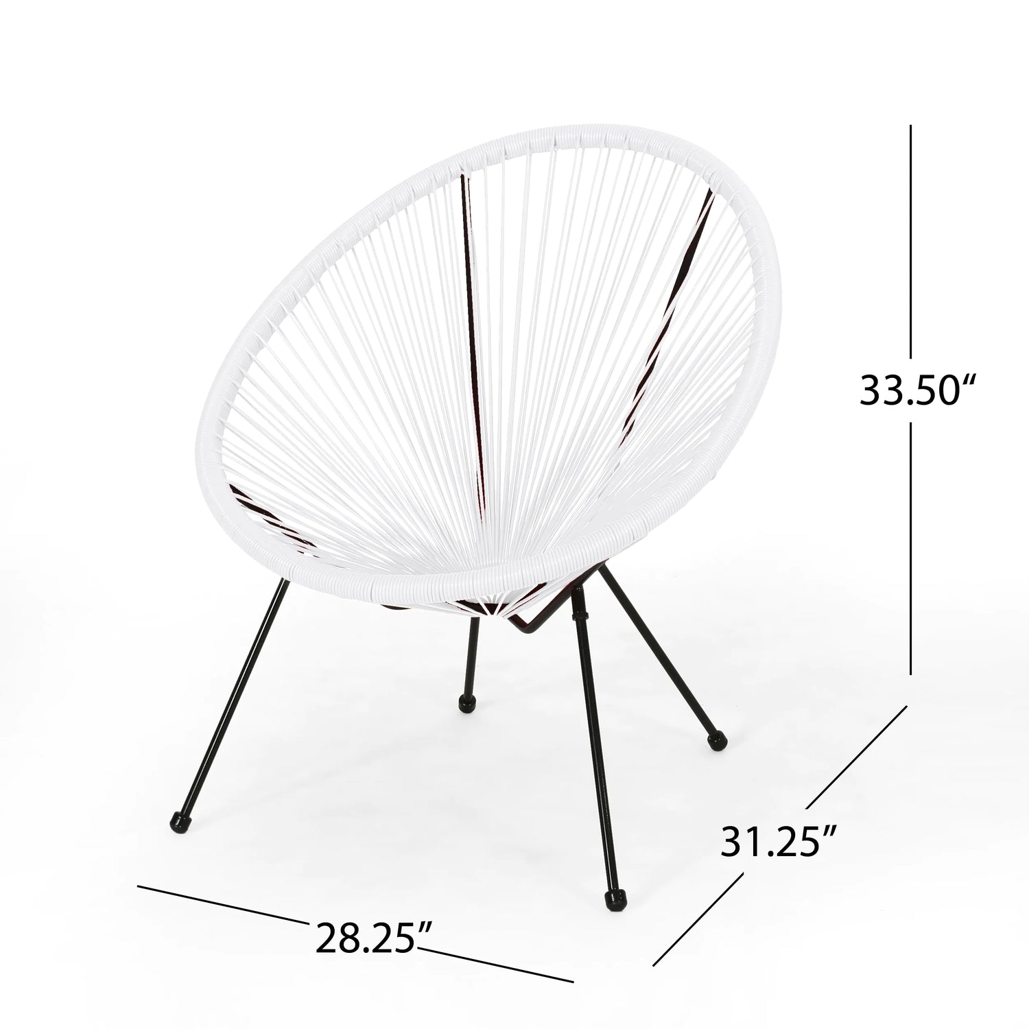 Anson Outdoor Steel Chairs W/ Hammock Rattan Seating (Set of 2) by